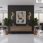 Modern Fluted Glass Black & Gold LED Wall Sconce (Vertical Duo-Tone)
