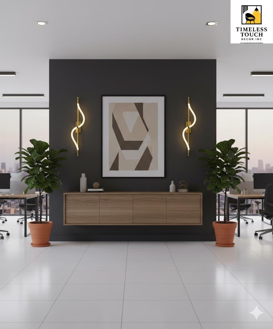 Modern Fluted Glass Black & Gold LED Wall Sconce (Vertical Duo-Tone)