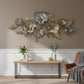 3D Gold and Silver Metallic Floral Wall Sculpture