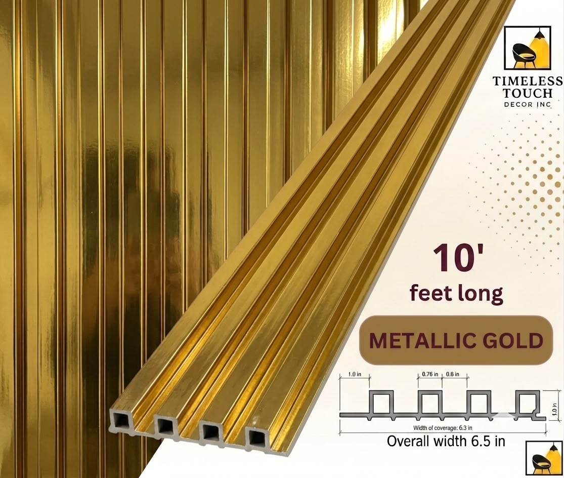 Luxury Polished Gold Fluted Wall Panel (High-Gloss Metallic Slat)