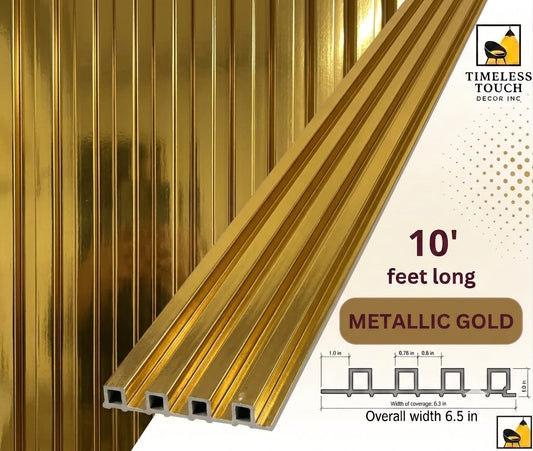 Luxury Polished Gold Fluted Wall Panel (High-Gloss Metallic Slat)