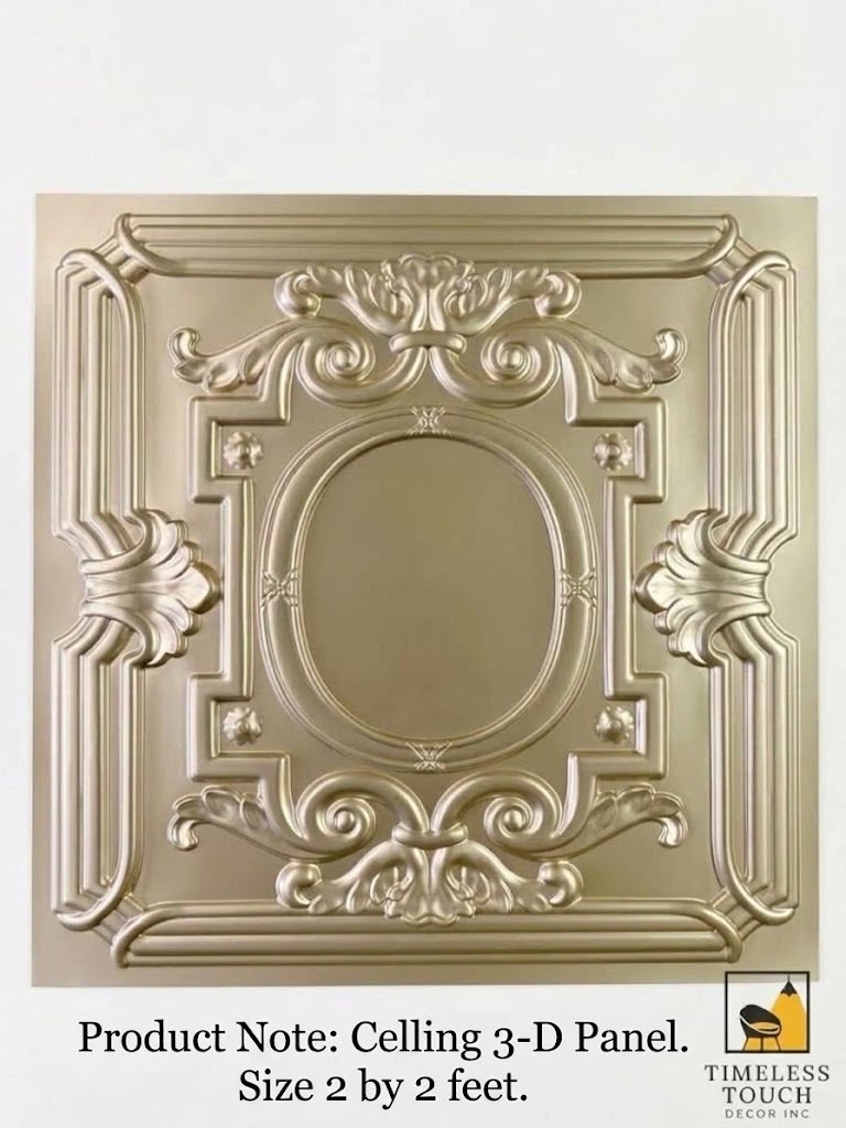 3D Faux Tin Ceiling Tile (Gold)