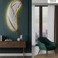 Luxury LED Feather Wall Sconce - White & Gold Textured Accent Light