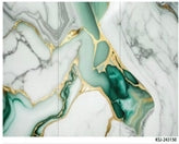 Luxury Emerald Green & Gold UV Marble Sheet – 4' x 9'