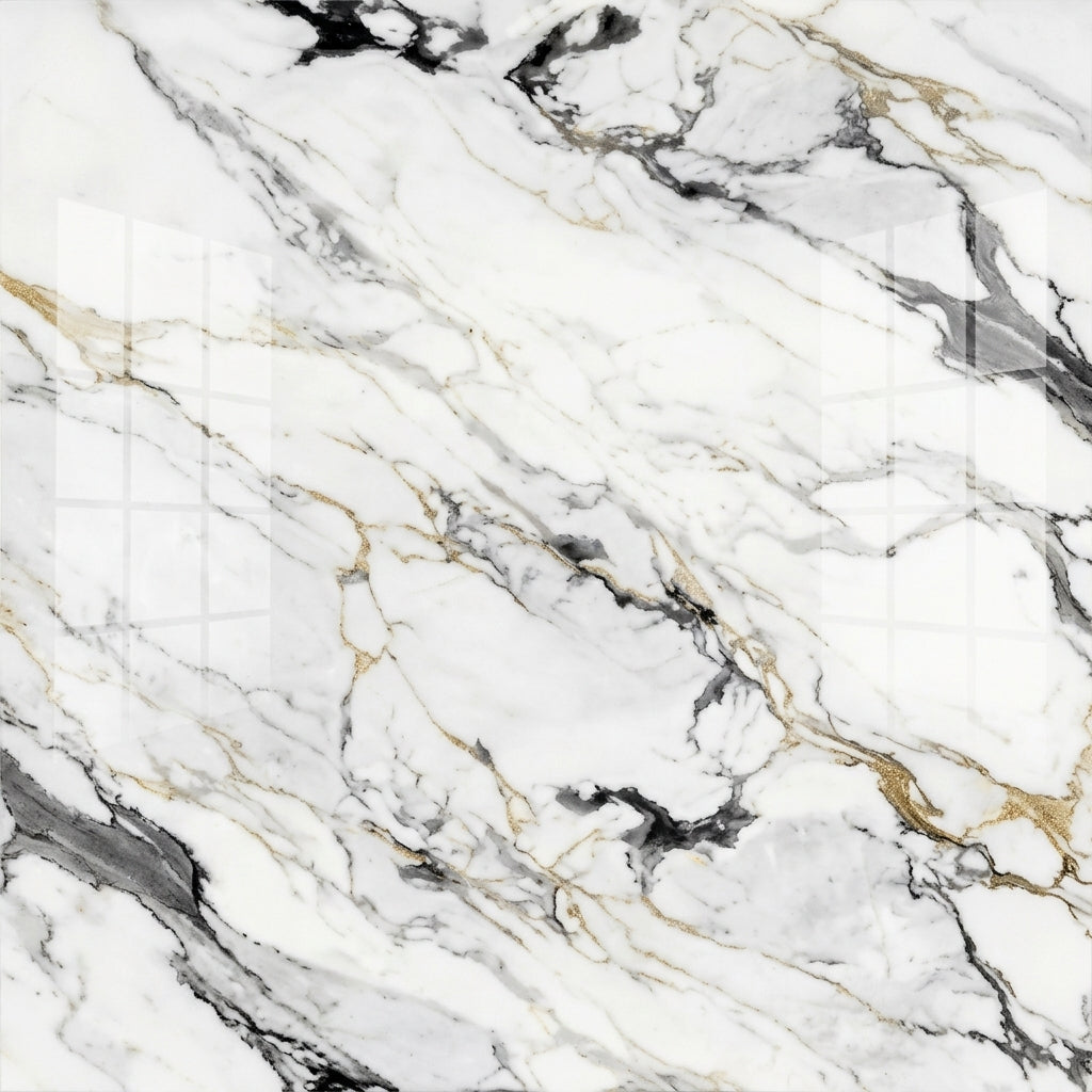 Calacatta Gold Fine Vein UV Marble Sheet (9ft x 4ft)
