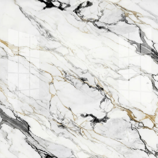 Calacatta Gold Fine Vein UV Marble Sheet (9ft x 4ft)