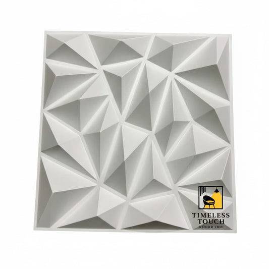 3D White Vertical Hourglass Sculpted Wall Panel (Flowing Organic Design)