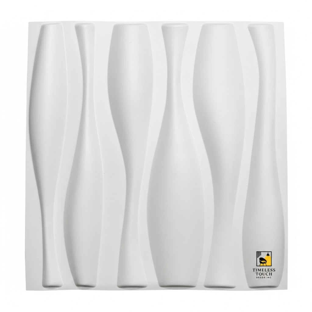 3D Modern White Wave / Dune Sculpted Wall Panel