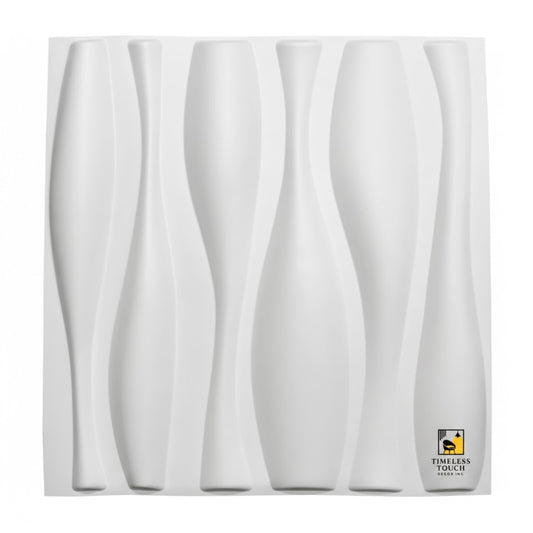 3D Modern White Wave / Dune Sculpted Wall Panel